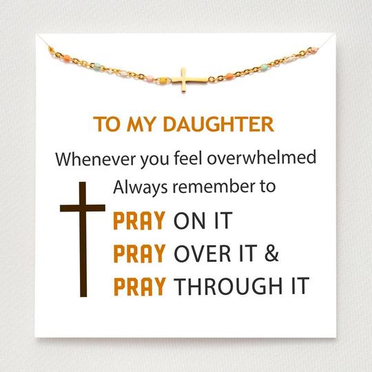 Whenever You Feel Overwhelmed, Personalised Cross Bracelet Gifts For Daughter-Jessemade AU