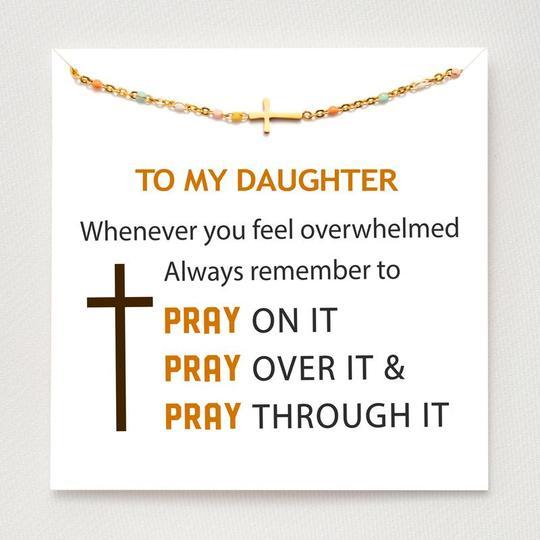 Whenever You Feel Overwhelmed, Personalised Cross Bracelet Gifts For Daughter-Jessemade AU