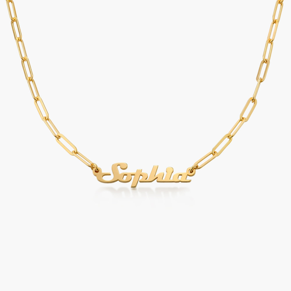 Personalised Chain Link Necklace Custom 1 Name Necklace Gift For Women