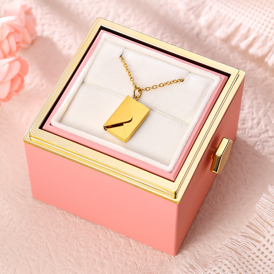 Personalised Envelope Locket Necklace Engrave Secret Love Letter Necklace Romantic Gifts-Jessemade AU