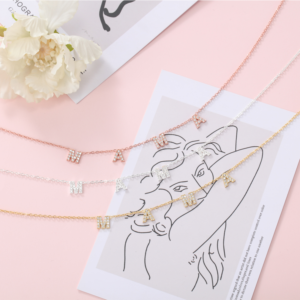 925 Sterling Silver Letter Name Necklace-Jessemade AU