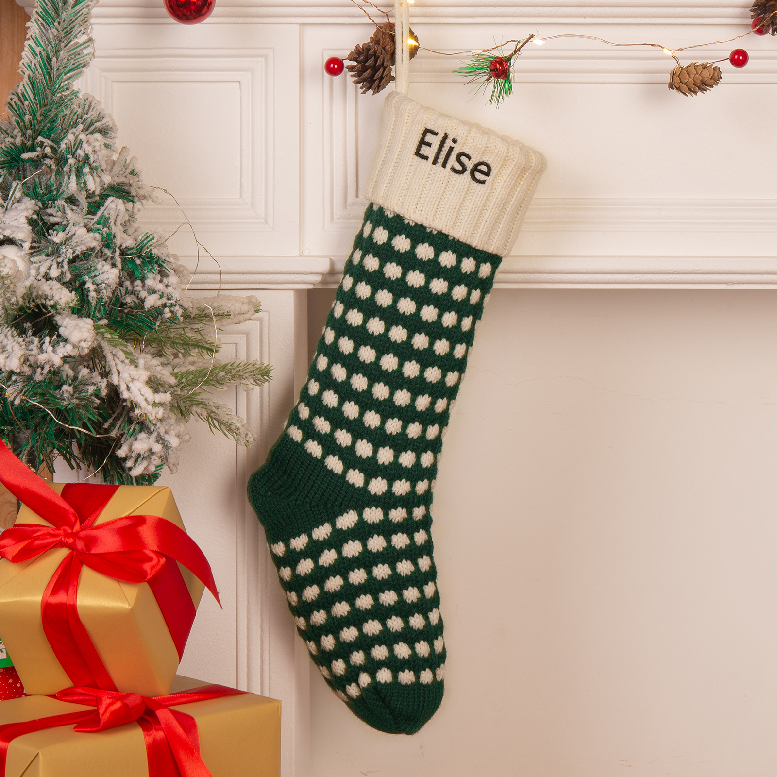 Customised 1 Name Christmas Stockings Ornaments Fireplace Decor Personalised Christmas Gifts for Family Friends-Jessemade AU