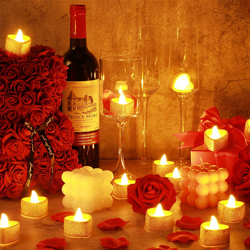 Electronic Candle Heart-Shaped Night Light LED Romantic Decorations-Jessemade AU