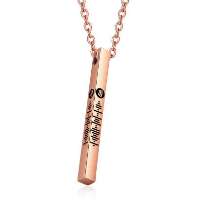 Personalised 3D Vertical Bar Necklace Customised Music Spotify Code Necklace for Her Him-Jessemade AU