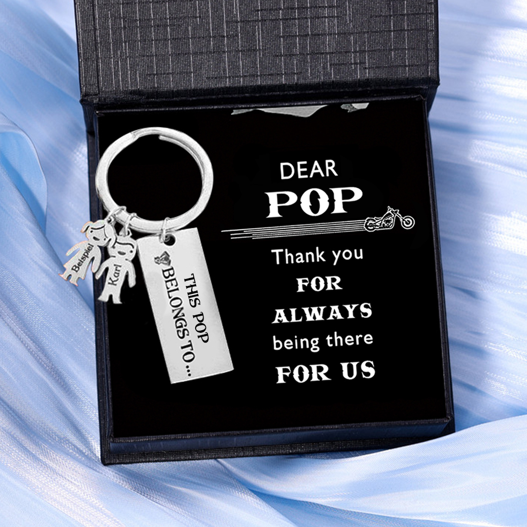 2 Names-Personalised 2 Children's Name Keychain-To My Dad-Gift Box Gift Card Set-Jessemade AU