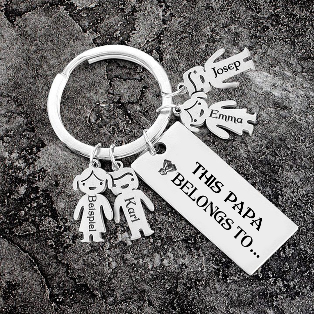 4 Names-Personalised 4 Children's Name Keychain-To My Dad-Gift Box Gift Card Set-Jessemade AU