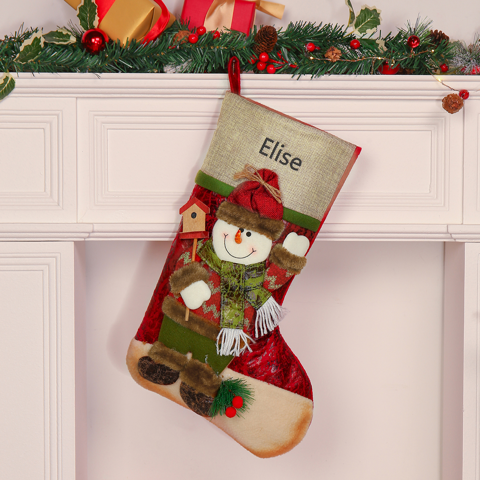 Christmas Stockings Ornaments Customised 1 Name Christmas Sock Personalised Gifts for Family Friends-Jessemade AU