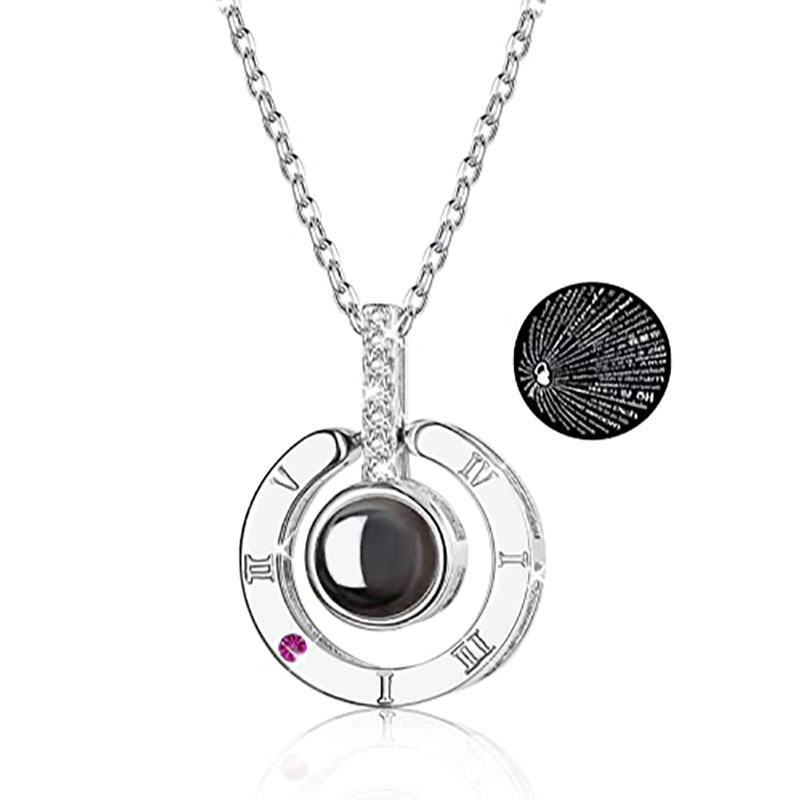 Personalised 100 Languages Projection Necklace Engraved  " I LOVE YOU"  Photo Necklace Gifts For Her-Jessemade AU