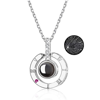 Personalised 100 Languages Projection Necklace Engraved  " I LOVE YOU"  Photo Necklace Gifts For Her-Jessemade AU