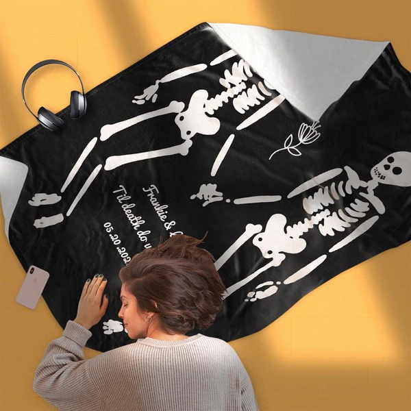 "Till Death Do Us Apart" Halloween Blanket Personalised Blanket Couple Blanket-Jessemade AU