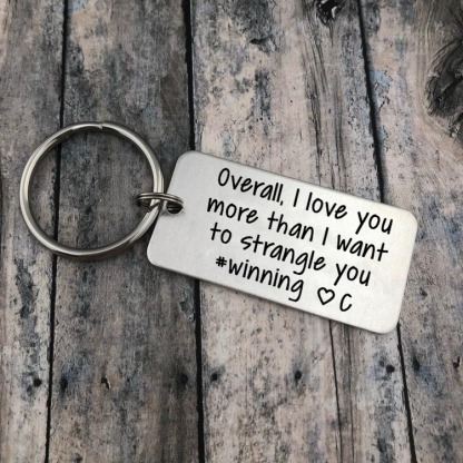 Personalised Letter Keychain Funny Keychain Stainless Steel Valentine's Day Gifts for Couples-Jessemade AU