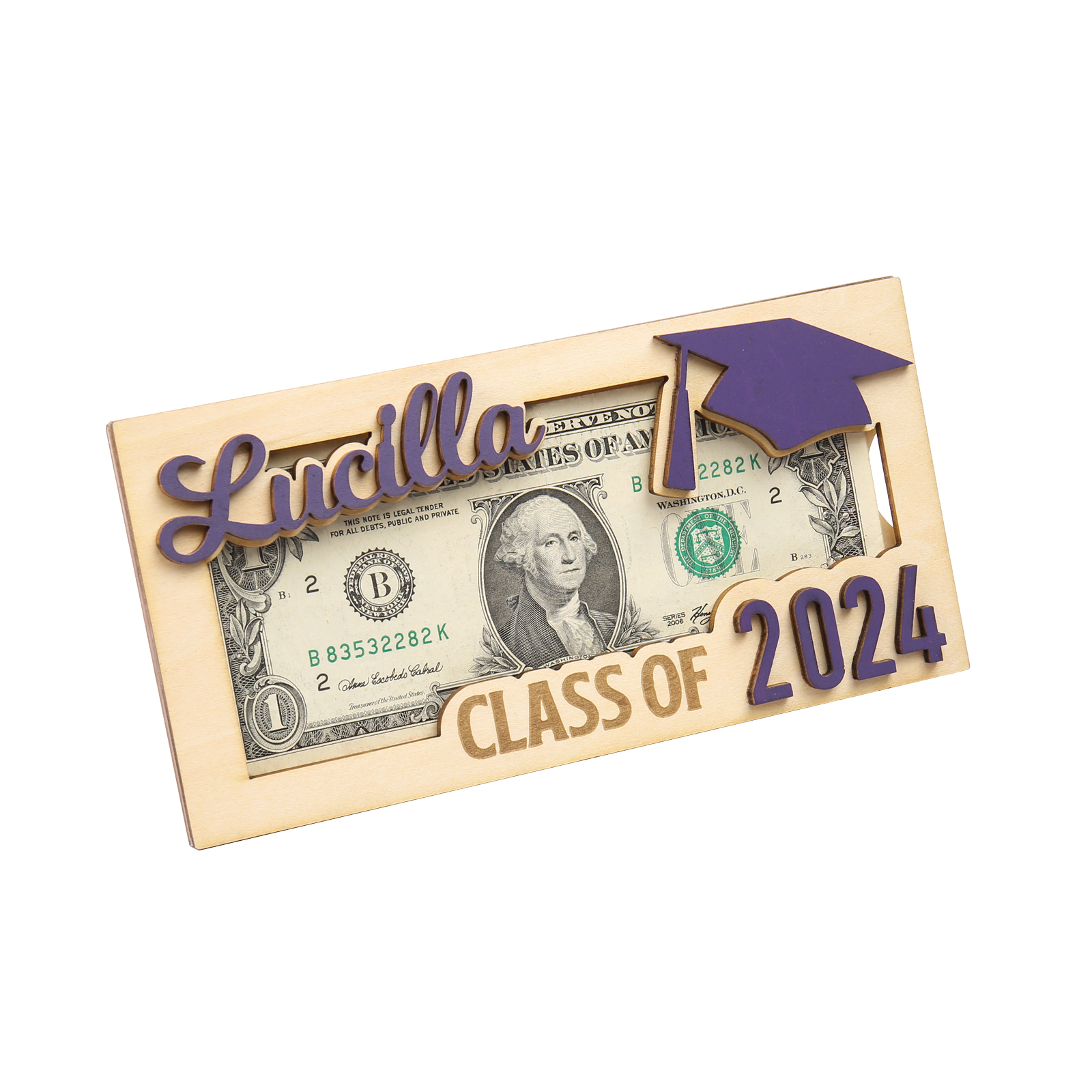 Class of 2024 Personalised Graduation Cash Clip Custom Name & Text Cash Box Creative Gifts for Her/Him-Jessemade AU