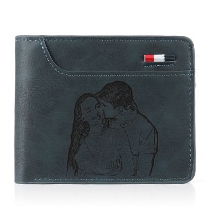 Personalised Monogram Wallet Custom Photo & Name & Letter Men's Leather Wallet Father's Day Gifts for Him