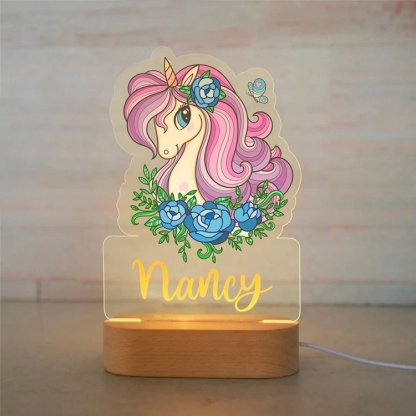 Personalised Unicorn Night Light Custom Name LED Lamp for Kid-Jessemade AU