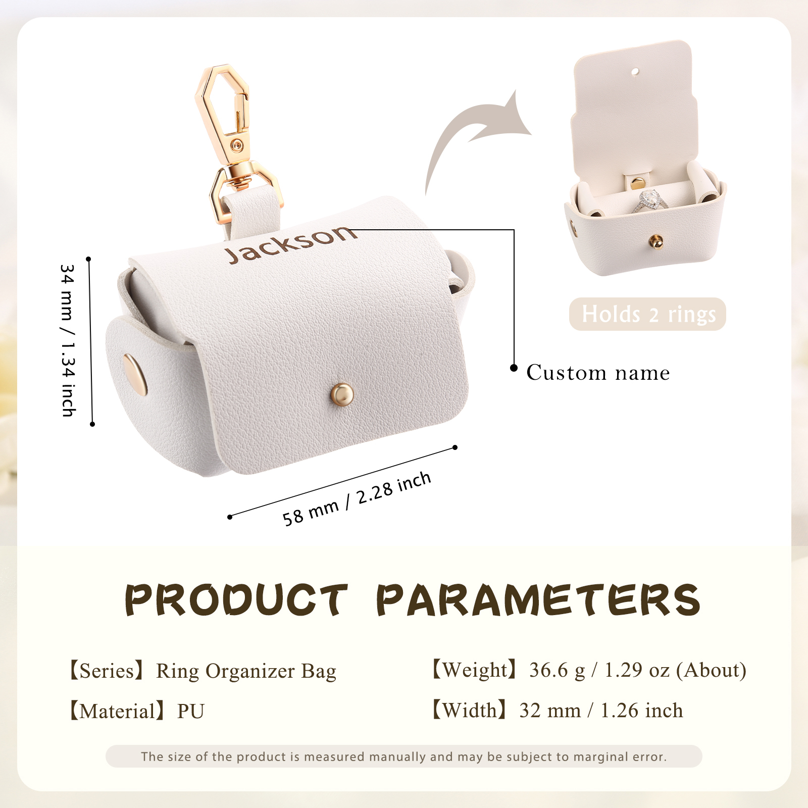 Personalised Name Exquisite Jewelry Box Ring Gift Box Ring Packaging Box-Jessemade AU