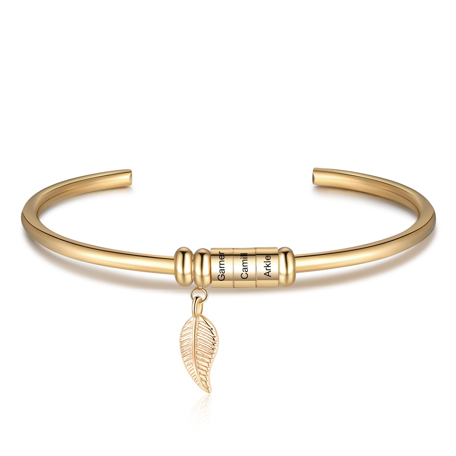 3 Beads Bracelet with a leaf-Jessemade AU