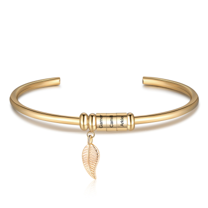 3 Beads Bracelet with a leaf-Jessemade AU