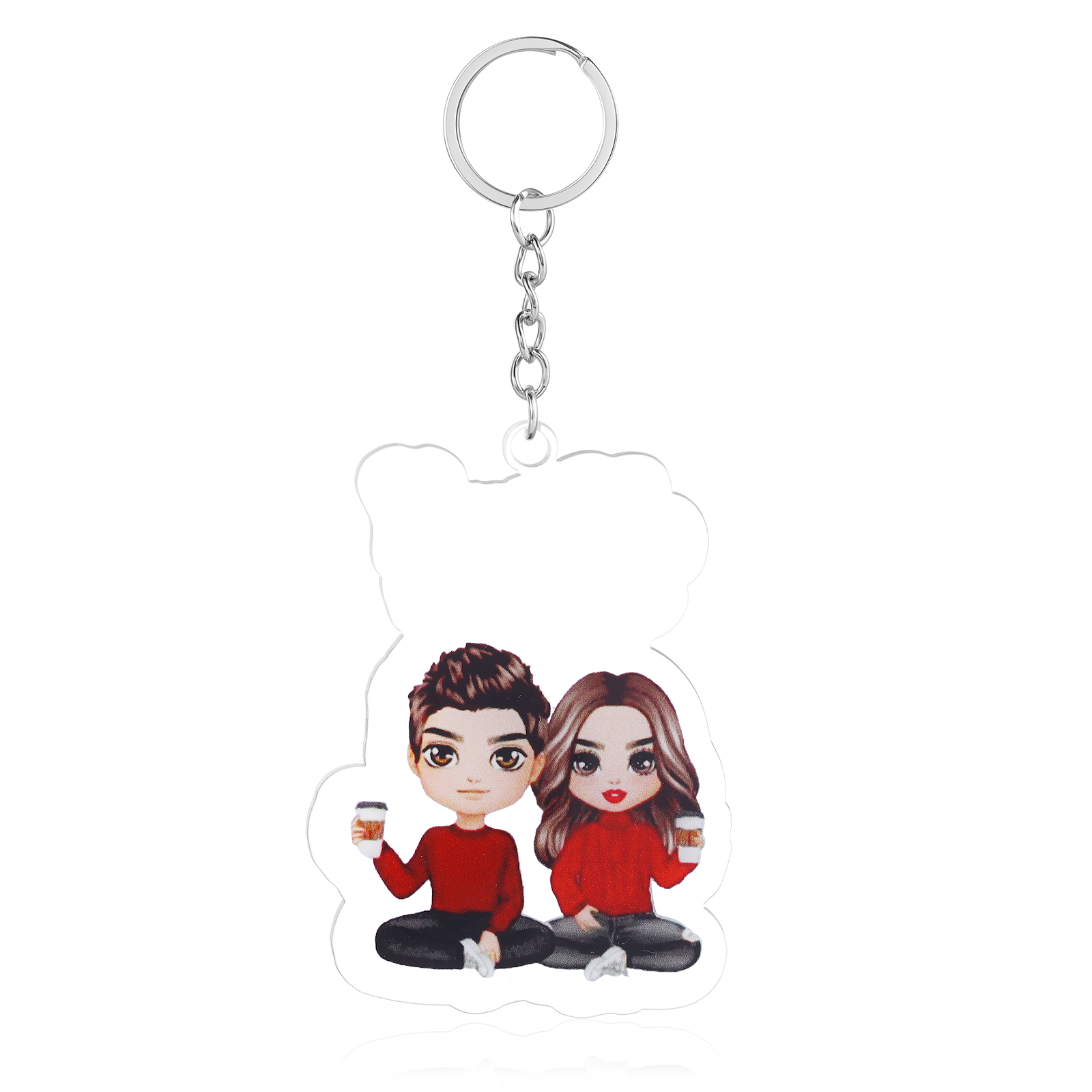Personalised Acrylic Couple Keychain Customised Name & Text & Date Keychain Valentine's Day Gift for Couples-Jessemade AU