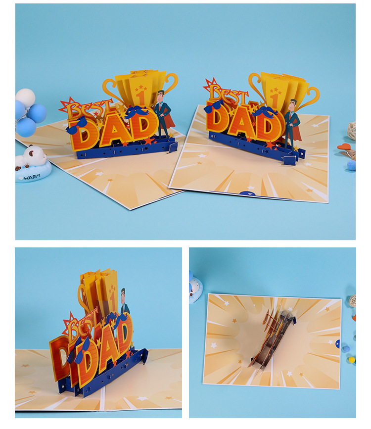 Best Dad Father's Day Greeting Card 3D Creative Gift Card for Him-Jessemade AU