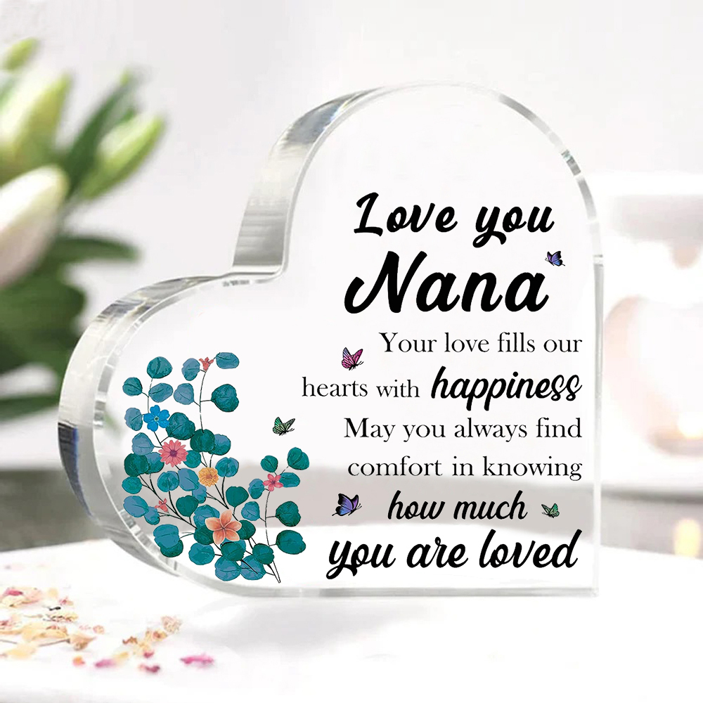 To My Nana Acrylic Heart Keepsake Heart Ornament - Love You Nana-Jessemade AU