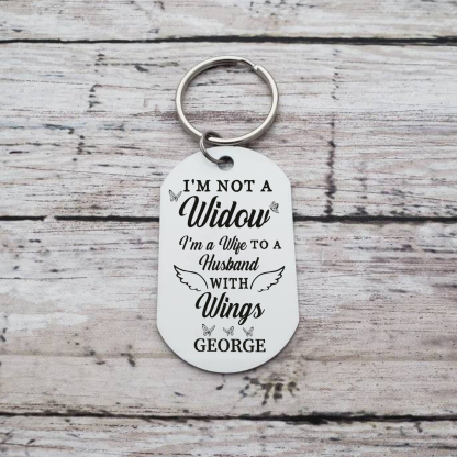 Memorial Photo Keychain Custom Name Keyring Personalised Keychains -  I'm Not A Widow, I'm A Wife To A Husband With Wings-Jessemade AU