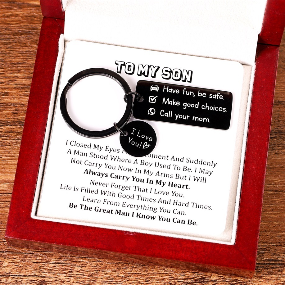 Have Fun Be Safe Make Good Choices Call Your Mom Keychain for Kids-Jessemade AU