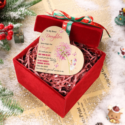 To My Daughter Heart Candle Holder "Never forget that I LOVE YOU" Wooden Candlestick-Jessemade AU