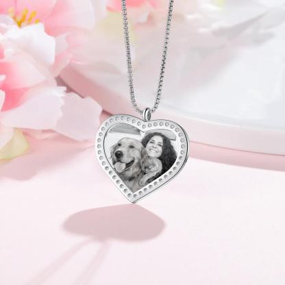 Personalised Heart Photo Necklace Custom Picture Necklace Gifts For Her-Jessemade AU