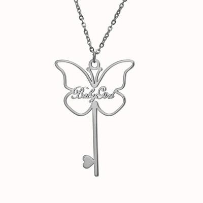 Personalised Butterfly Necklace Custom 1 Name Necklace Gift For Women-Jessemade AU