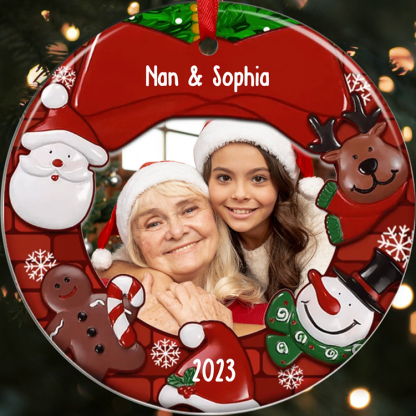 Acrylic Christmas Circle Ornaments Customised Photo & Name & Year Ornament Newborn Christmas Gifts-Jessemade AU