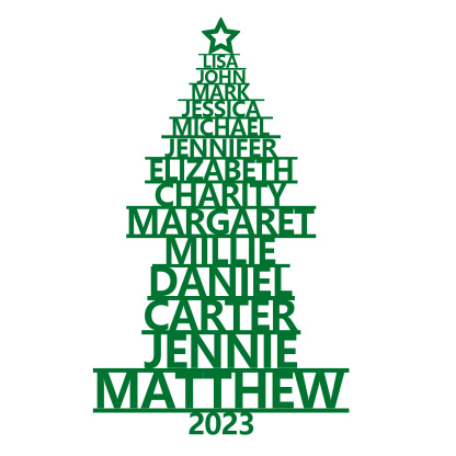14 Names - Personalised Christmas Tree Ornaments Customised Name Xmas Wooden Decor Gifts for Family Friends-Jessemade AU