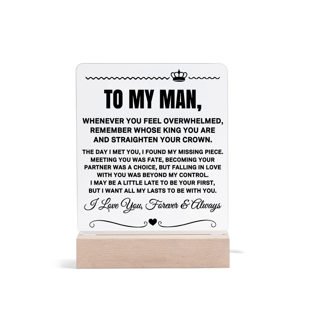 To My Man Night Light "I Love You, Forever & Always" LED Lamp Romantic Gifts for Him-Jessemade AU