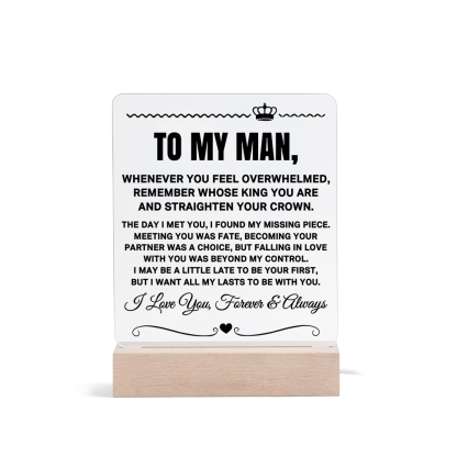 To My Man Night Light "I Love You, Forever & Always" LED Lamp Romantic Gifts for Him-Jessemade AU
