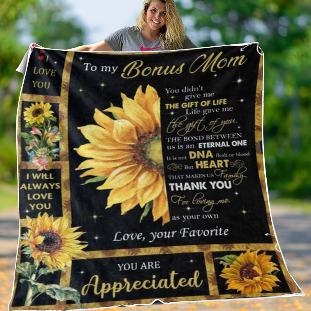 To My Bonus Mom, Fleece Blanket-Jessemade AU