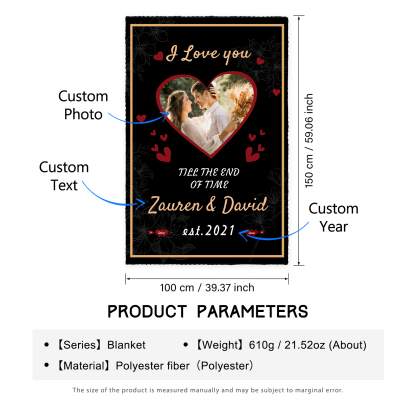 Personalised Couple Blanket Custom Photo Romantic Gift For Her-Jessemade AU