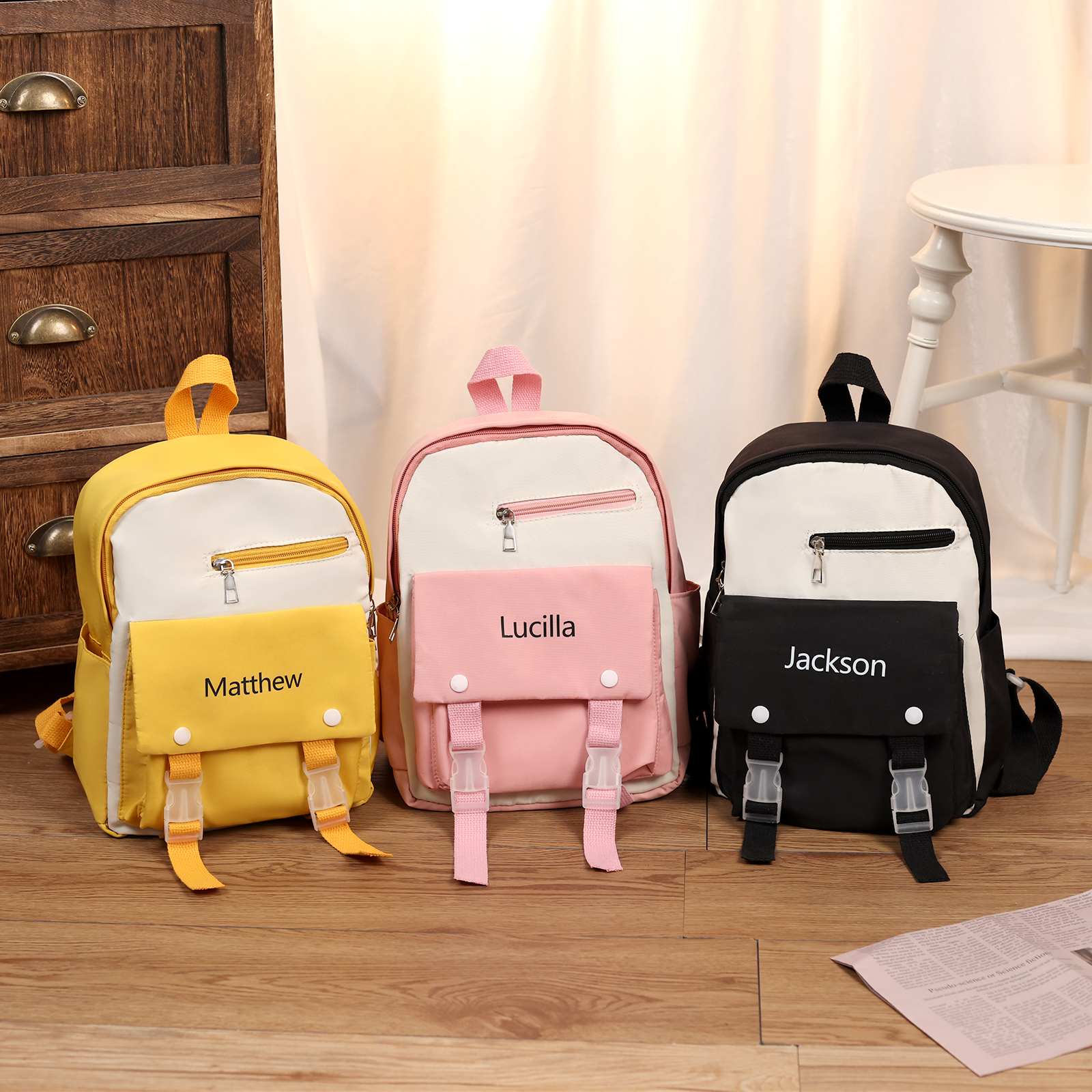Personalised Name Cute School Bag Custom Nylon Polyester Backpack Back To School Gift for Kids