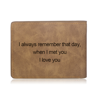 Personalised Leather Wallet Engraved Photo Short Purse Gifts For Men-Jessemade AU