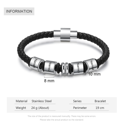Personalised 4 Beads Men's Bracelet For Him-Jessemade AU