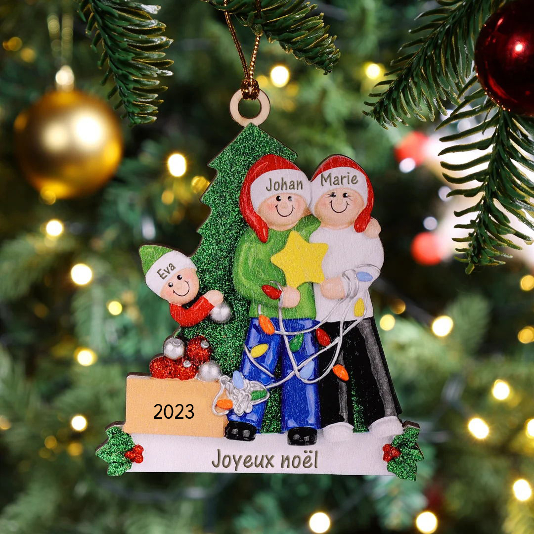 Personalised Family Christmas Ornament Custom 4 Names Hanging Ornament Gifts For Family-Jessemade AU