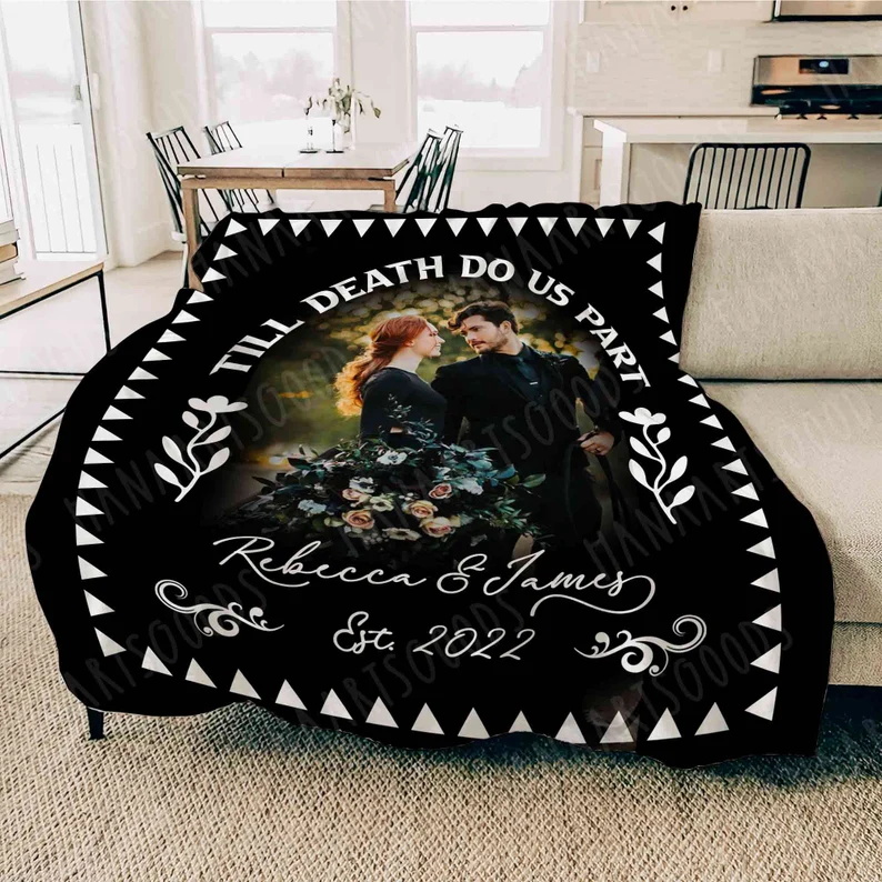 "The Death Do Us Apart" Halloween Blanket Personalised Blanket Couple Blanket-Jessemade AU