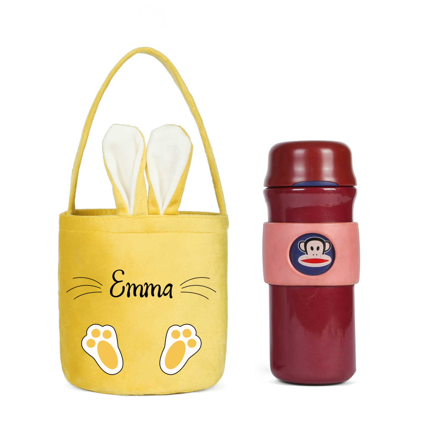 Personalised Bunny Tote Bag Custom Name Bunny Basket Bucket Bag Easter Gifts-Jessemade AU