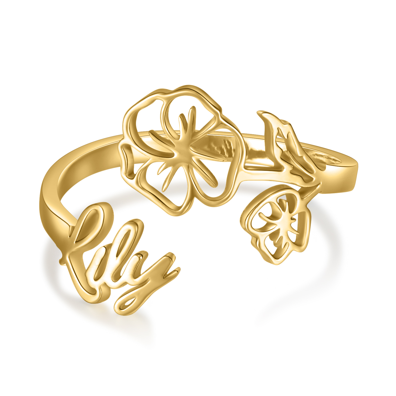 Personalised February Birth Flower Ring With Name Gifts For Her-Jessemade AU