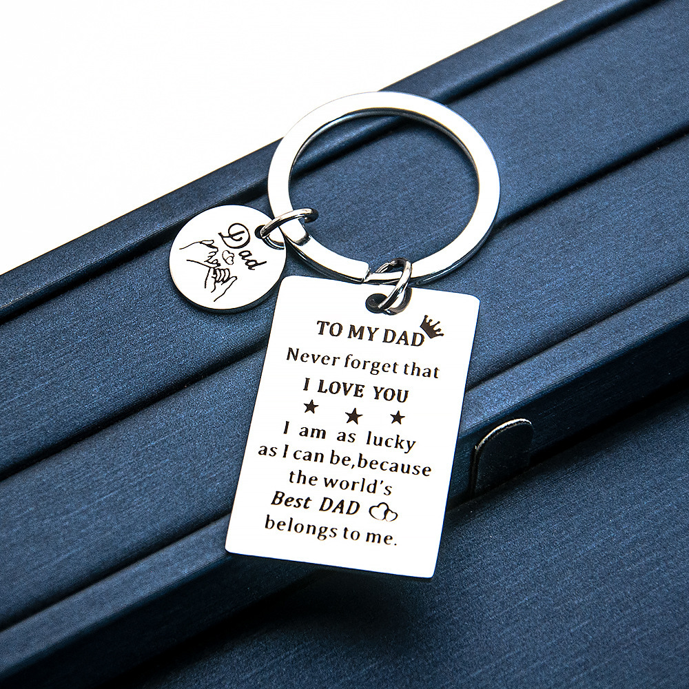 Dad Keychain Best Dad Belongs To Me Pinky Keychain Father's Day Gifts-Jessemade AU