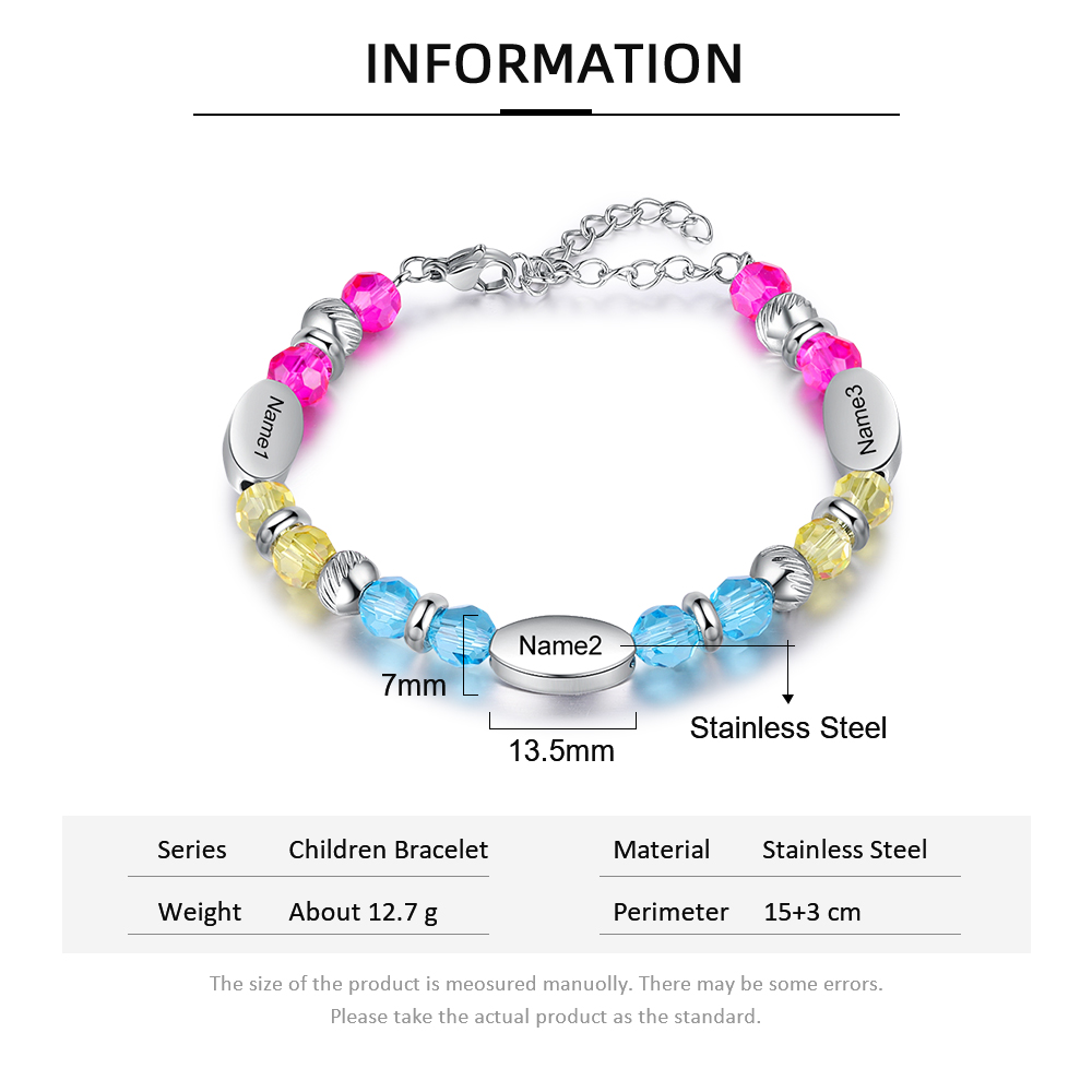 Personalised Bead Bracelet Custom Name Flower Colourful Bracelet for Kids-Jessemade AU