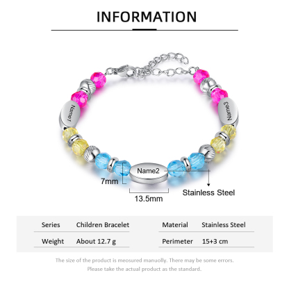 Personalised Bead Bracelet Custom Name Flower Colourful Bracelet for Kids-Jessemade AU