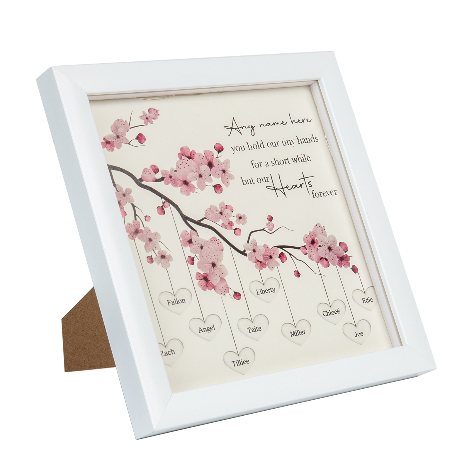 Personalised Flower Family Tree Frame Custom 10 Names LED Night Light-Jessemade AU