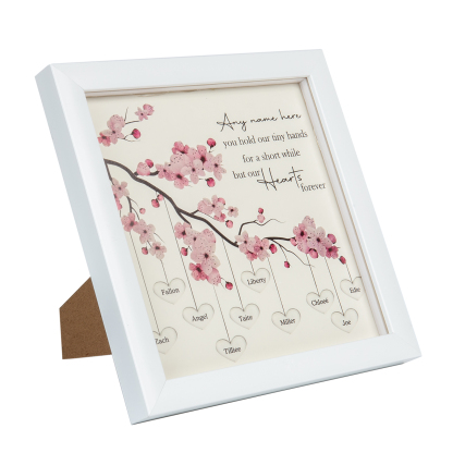 Personalised Flower Family Tree Frame Custom 10 Names LED Night Light-Jessemade AU