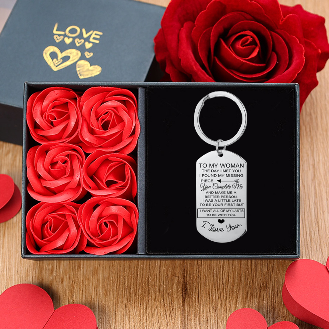 To My Wife/Husband Custom Photo Keyring Couple Keychain Stainless Steel Keychain Valentine's Day Gift for Couples-Jessemade AU