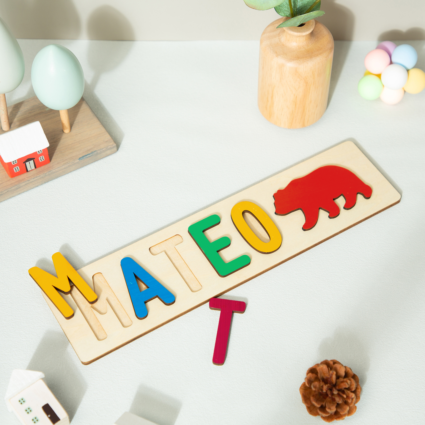 Personalised Kid's Wooden Name Alphabet Puzzle Toy for Toddlers Early Learning Child Toy-Jessemade AU