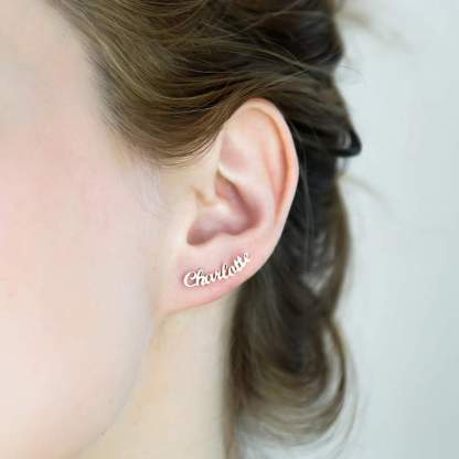 Personalised Name Stud Earrings Gift for Her-Jessemade AU
